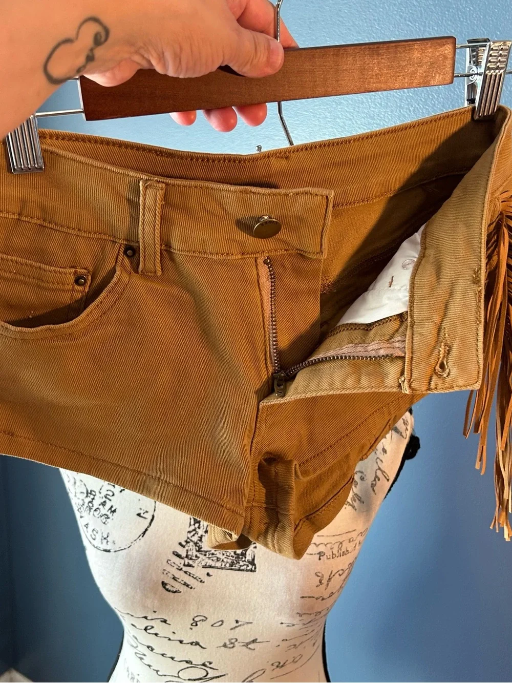 Cider micro Fringe Denim Shorts